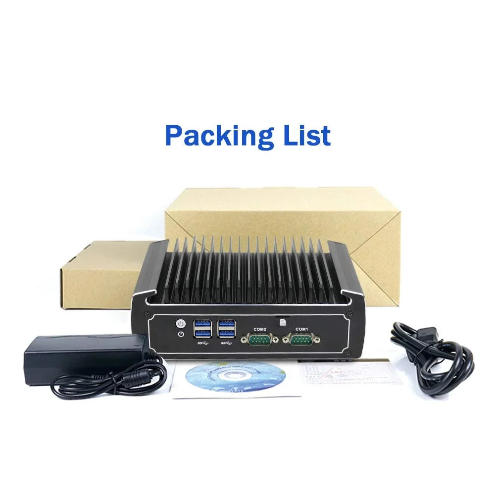 PARTAKER Fanless Mini PC, 4K Powerful Industrial Mini Computer, Intel Core 5 8250U 8th Gen, 4 Cores CPU, 16GB Ram 240GB SSD 1TB HDD, Dual Nic, HD, DP, 4*USB3.0, SIM Card Slot, 2 COM, Windows 10 Pro