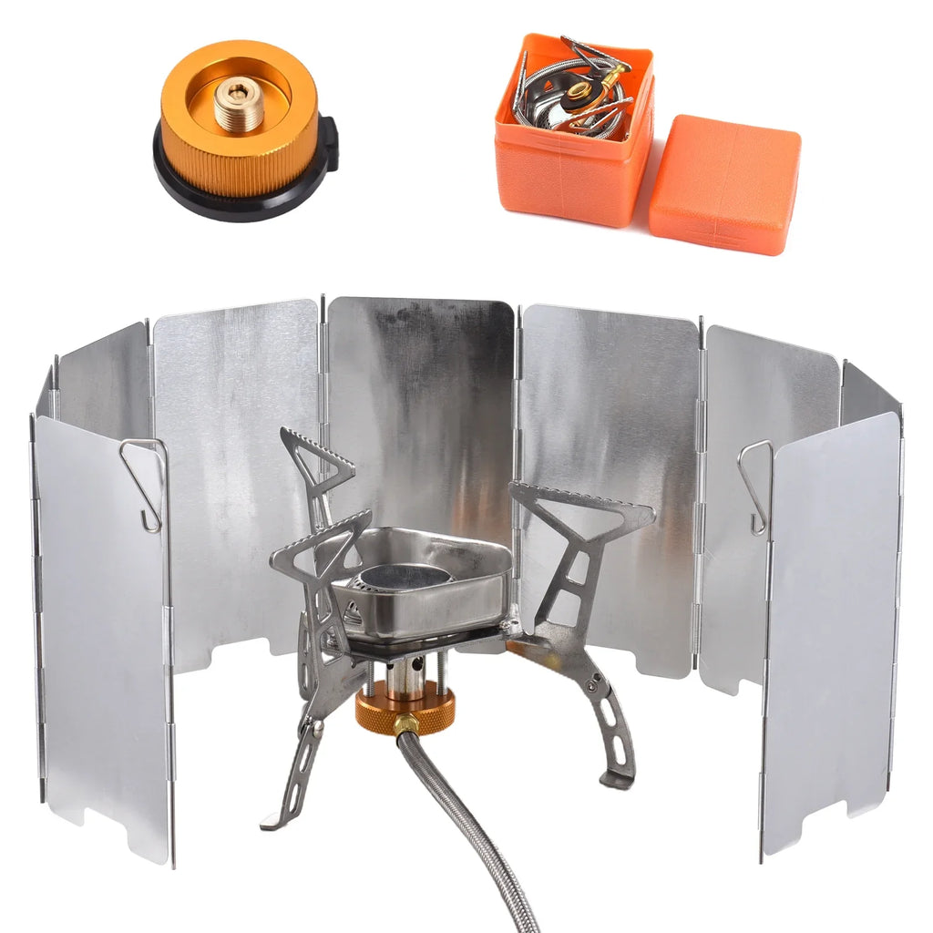 Apexeon Camping Stove Kit: Portable Gas Stove for Outdoor Cooking - Lightweight and Easy to Carry