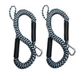 Pactrade Marine Boat Pontoon Kayak PWC Jet Ski Bungee Dock Line Mooring Rope 4'-5.5' with SS316 Snap Hook Salt and Fresh Water Use 2 Pack (Black & White)