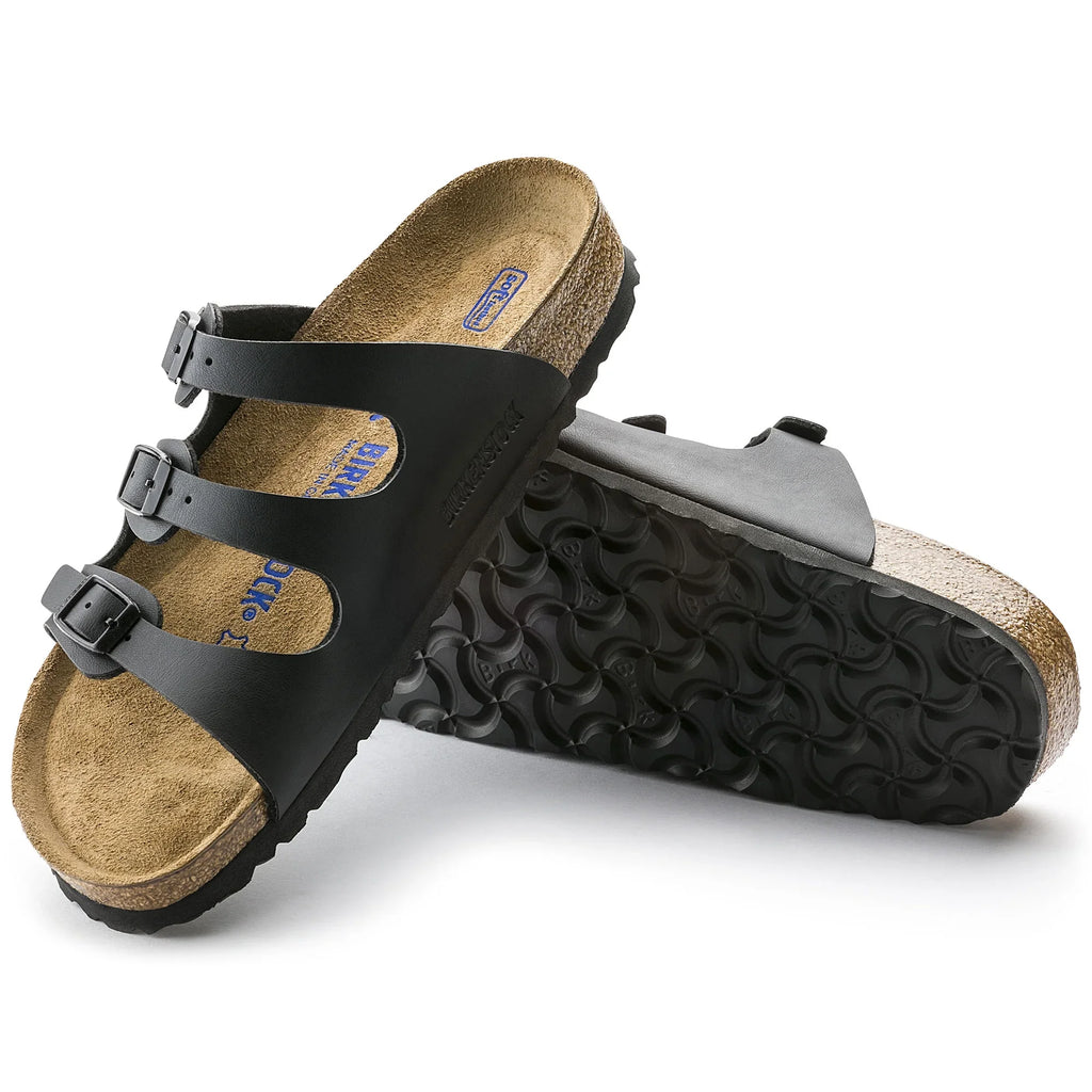 BIRKENSTOCK Women's Florida Soft Footbed Black Birko-Flor Sandal - 0053011 8-8.5 Narrow BLACK BFL