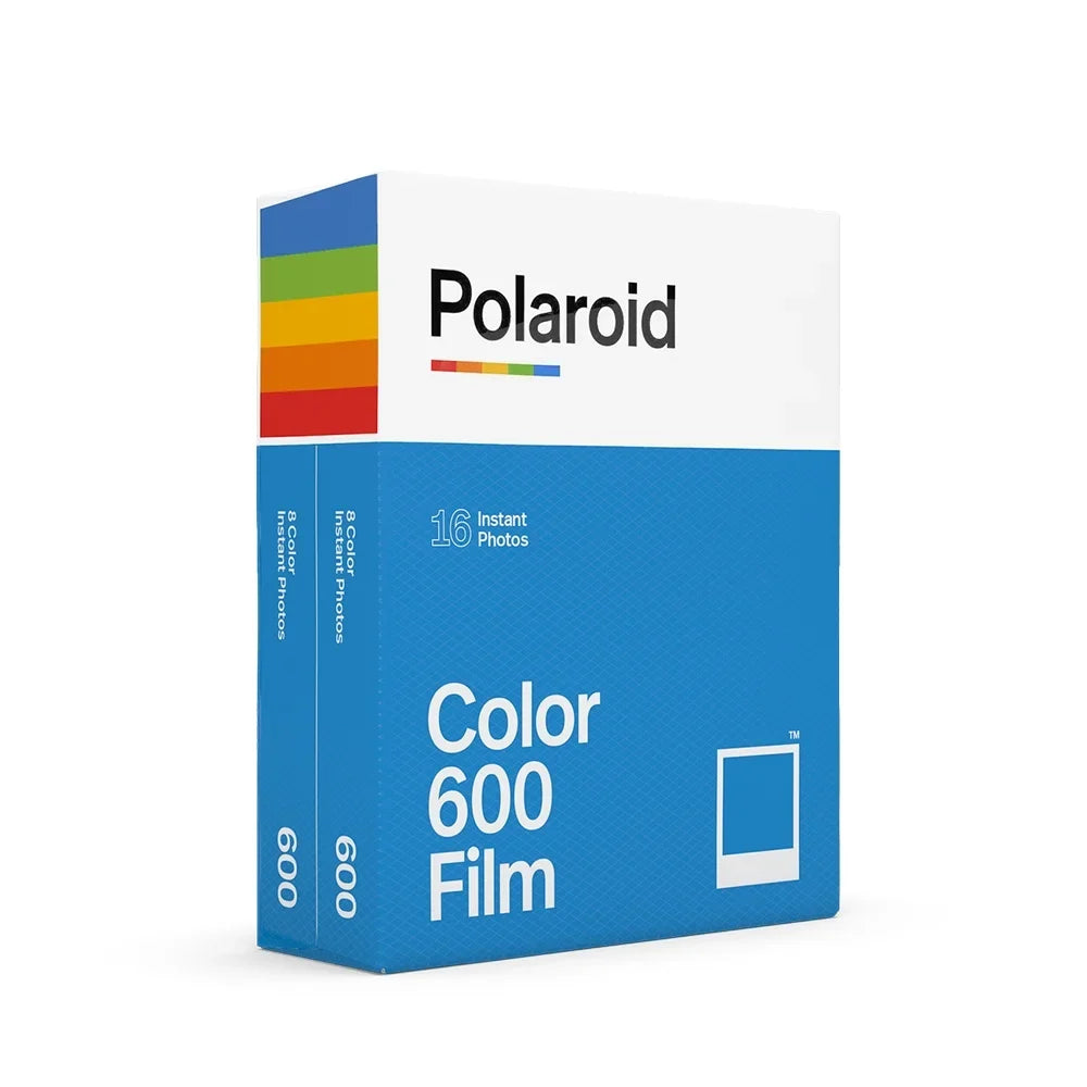 Polaroid Color Film for 600 Double pack + Phobea Leather 5" Photo Album for Wide Prints Holds 32 Prints- Grey + Cloth
