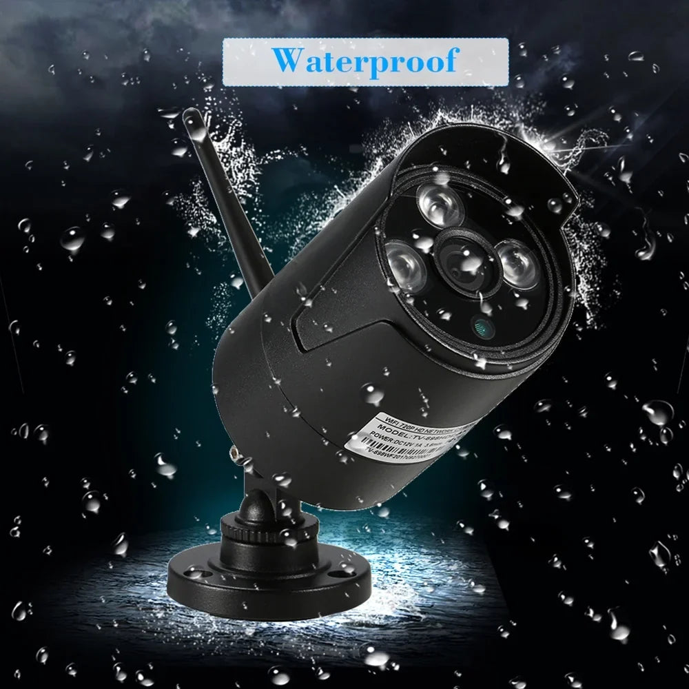 Apexeon Webcam,Wireless WiFi 4CH 1080P Support P2P 1.0MP Wireless 1080P WiFi 1080P  WiFi Waterproof Outdoor IP Camera P2P IR-CUT Vision Motion CCTV NVR Kit 4pcs WiFi Waterproof Florbela
