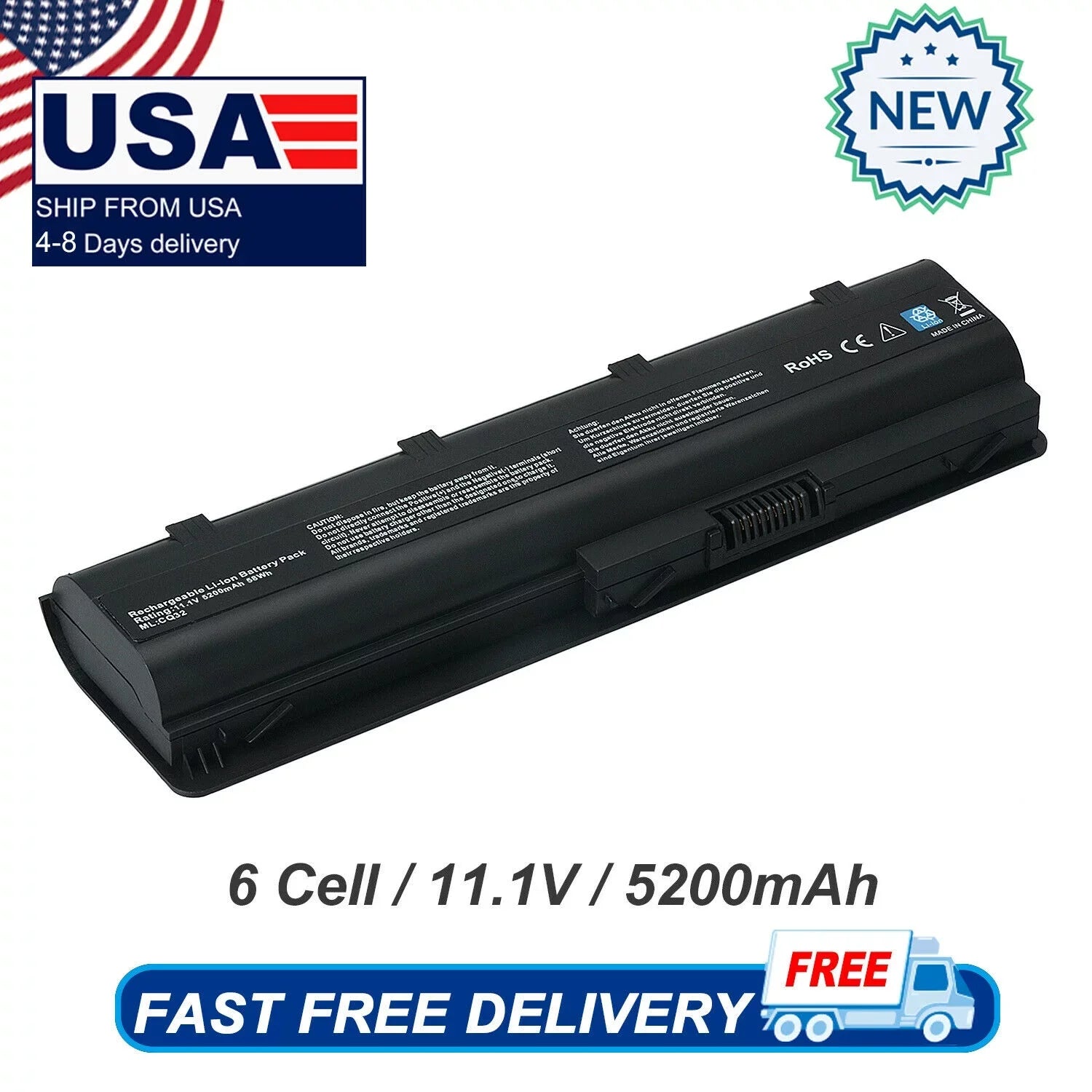 Battery For HP Pavilion DM4 G4 G6 DV3-4000 DV5-2000 DV6-3000 DV7-6000 COMPAQ 435