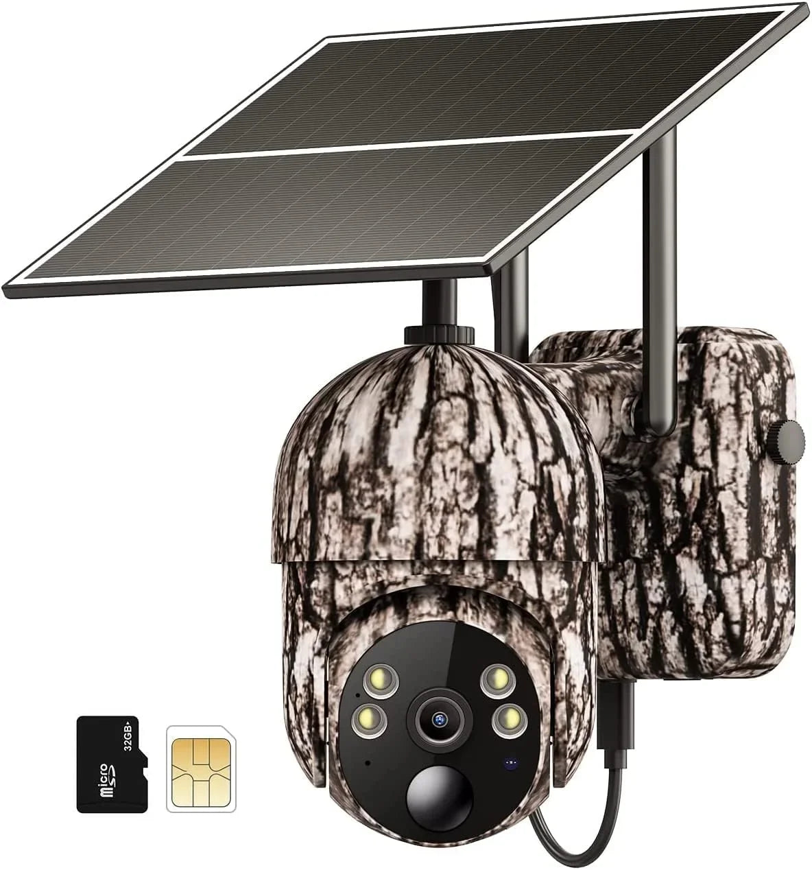 4G LTE Cellular Trail Cameras Include SD&SIM Card (Verizon/AT&T/T-Mobile) &Solar Panel, Game Cam Works No WiFi with 2K Live Feed via phone/360° Full View/Motion Activated/Night Vision/Playback