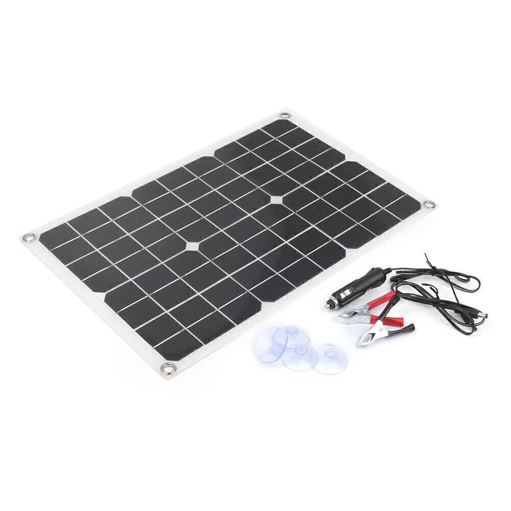 ligaofeng Multifunctional Ultra-thin 20W Monocrystalline Solar Panel Battery Charger with USB Output Ports Waterproof Portable
