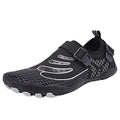JHLZHS Outdoor Couple Men Waterproof Mountaineering Casual Sport Shoes Buckle Strap Beach Running Breathable Soft Bottom Shoes Black