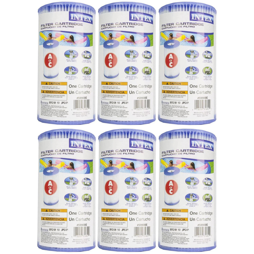 Intex 18' x 48" Inflatable Outdoor Pool Set with Filter Cartridges (6 Pack)