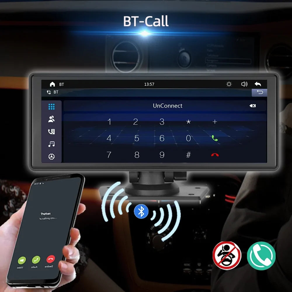 Polarlander Wireless Apple Carplay Car Stereo GPS Navigation, 9.3 Inch Touch Car Play Screen Audio Car Radio Receiver with Android Auto, Bluetooth,Backup Camera, Recorder AUX, TF, Multimedia Player