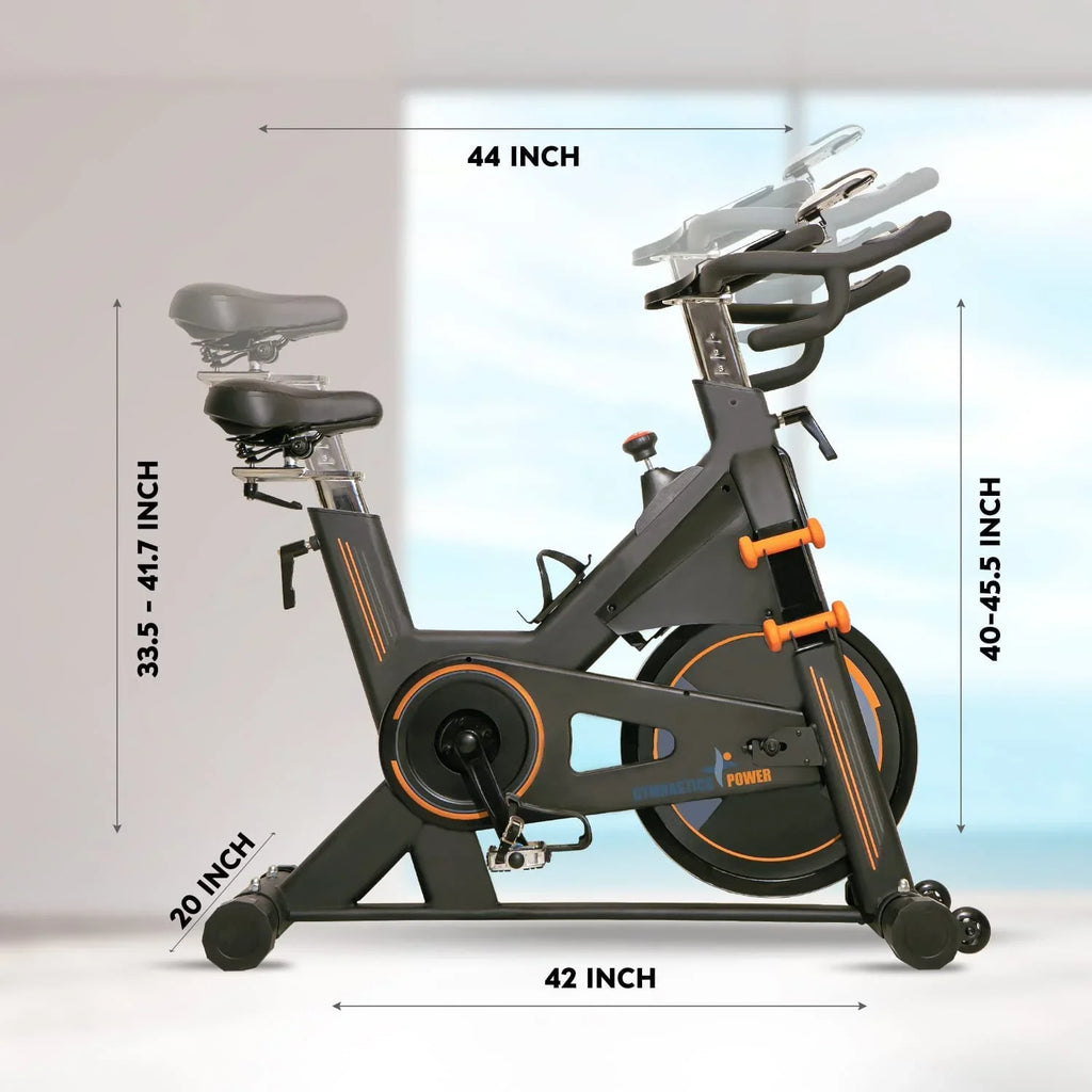 Gymnastics Power indoor exercise bike, commercial Build with magnetic resistance and dumbbells, stationary bike 350 lbs capacity