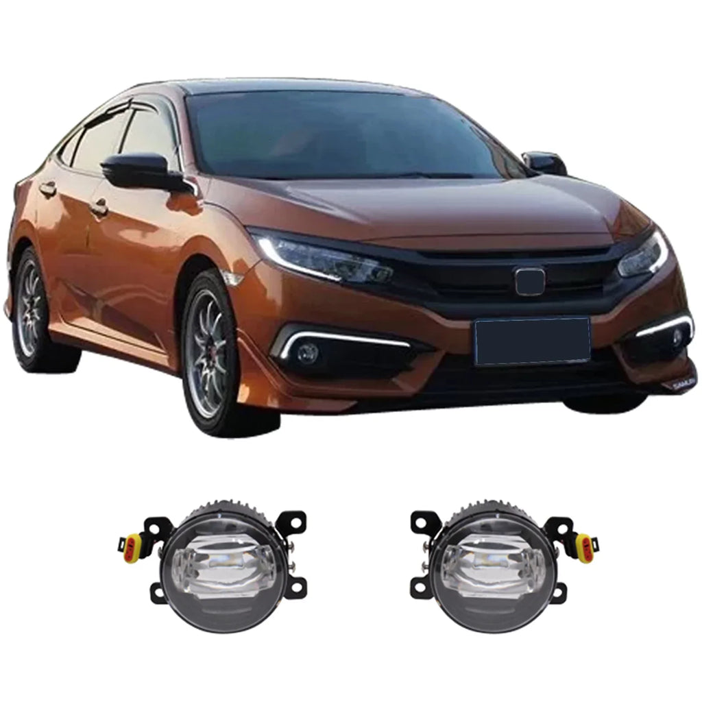 Ikon Motorsports Compatible with Ford Mustang, Ford Focus, Ford Taurus X, Ford Transit Connect; Lincoln LS & Navigator Front LED Fog Lamp Foglight Pair LH RH Clear Lens W/ Wire Harness