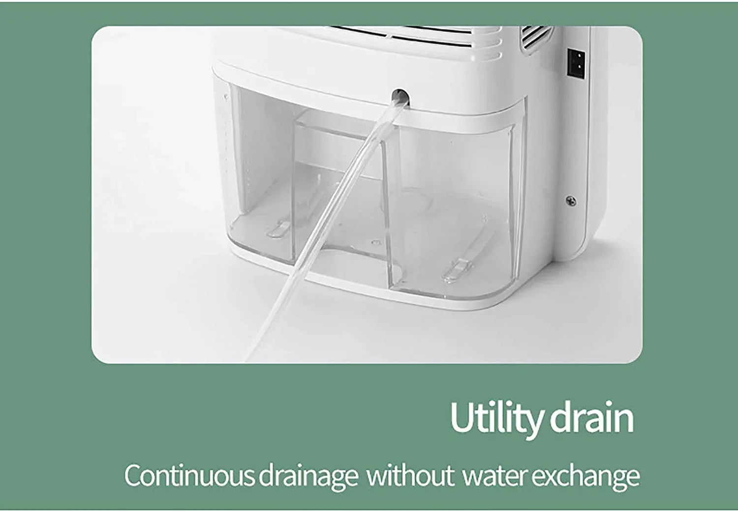 Miumaeov Silent Dehumidifier Moisture Humidity Removal Absorber 2.5L with Drain Hose