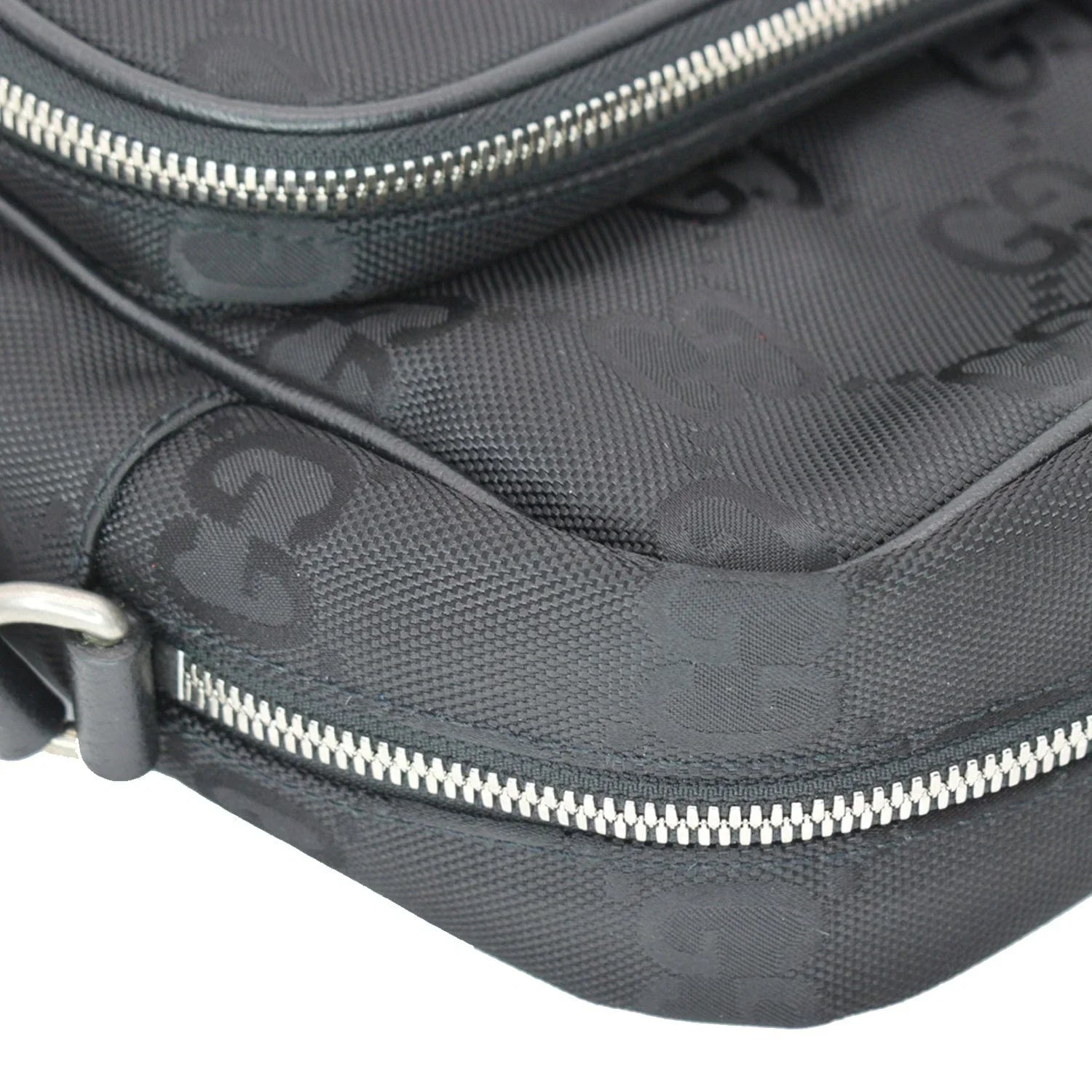 Pre-owned GUCCI Off The Grid GG Monogram Nylon Shoulder Bag Black 625858