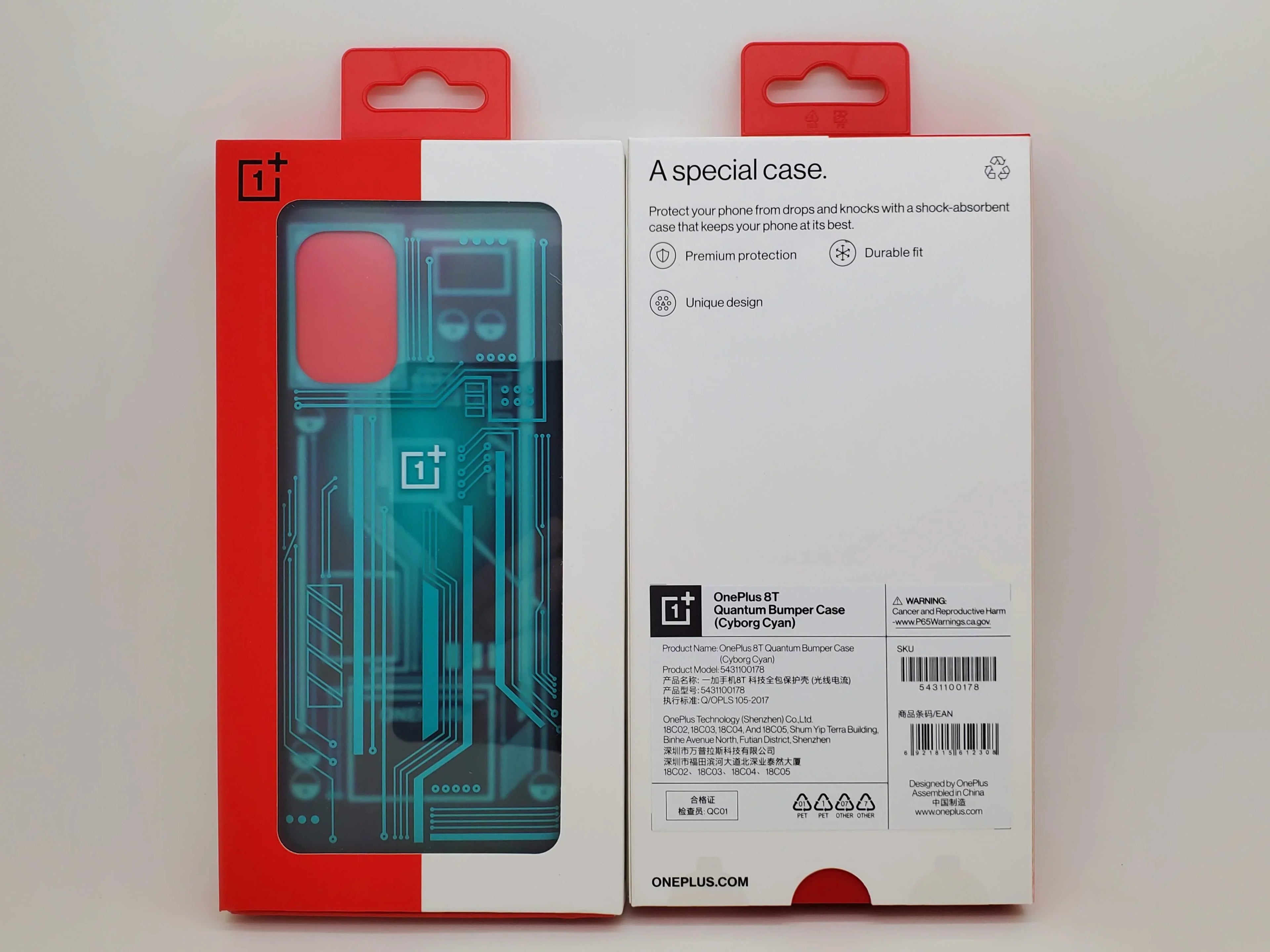 Original OnePlus 8T Quantum Bumper Case  Cyborg Cyan