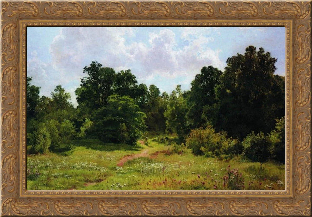 Edge of the deciduous forest 24x18 Gold Ornate Wood Framed Canvas Art by Ivan Shishkin