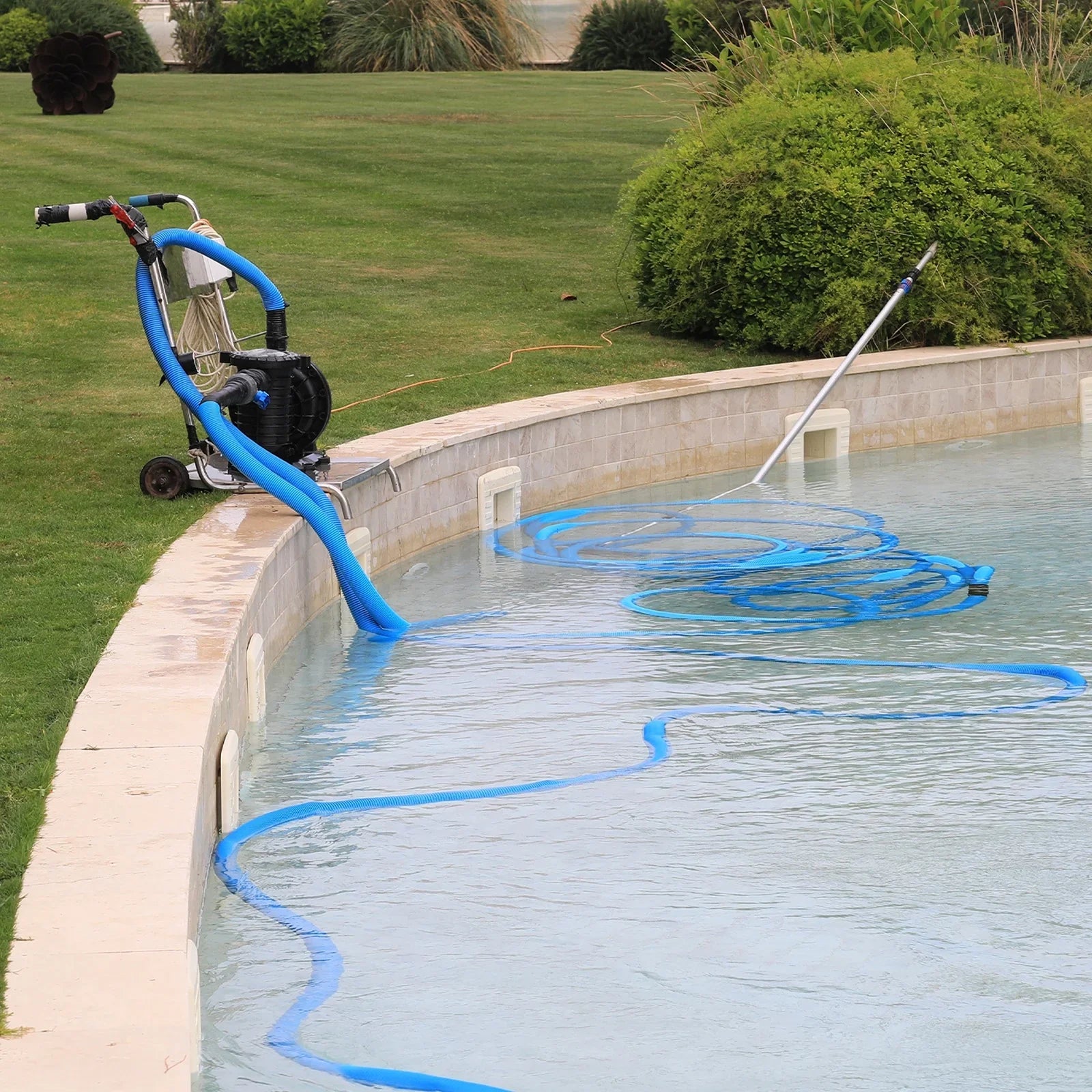 Lightweight Backwash Hose Lay Flat Reinforced Discharge PVC Hose 65mm ID 49ft for Swimming Pool