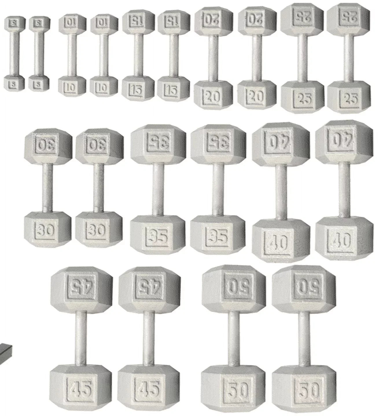 YORK 5-50 lb. Cast Iron Hex Dumbbells