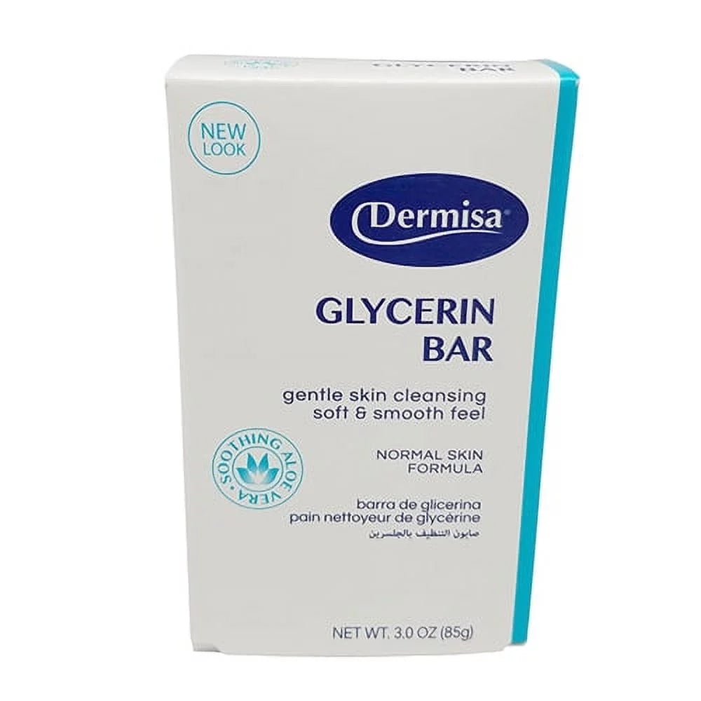 Dermisa Glycerin Bar Soap. Refreshing Fragrance. For Facial Care. 3 oz / 85 G. Pack of 4