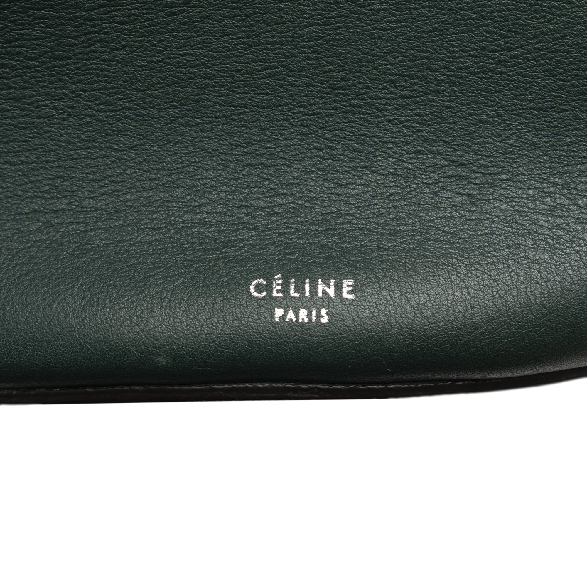 Pre-Owned Authenticated Celine Big Bag Bucket Calf Leather Green Bucket Bag DrawstringBag Unisex (Good)