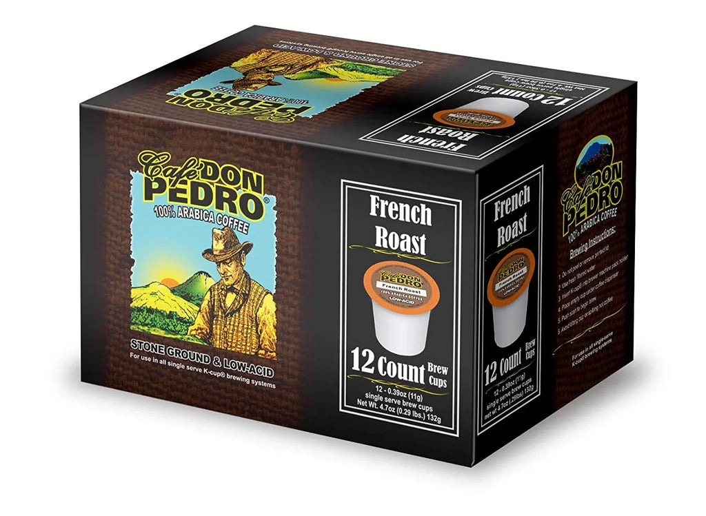Cafe Don Pedro Assortment Pack Arabica Low-Acid Coffee Pods 72 Ct. - Compatible With Keurig K-cup Coffee Maker - Try 6 Different Coffees 12 Cups of Each - 100% Arabica
