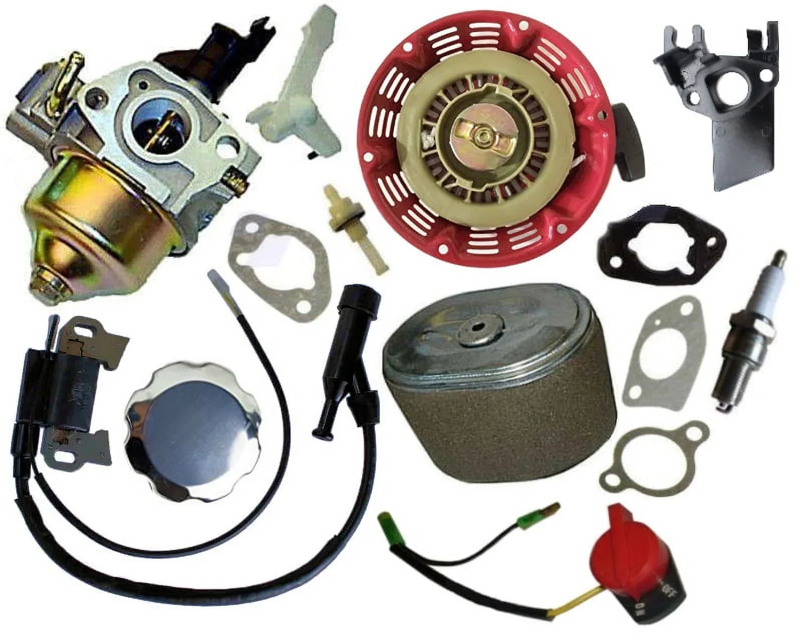 NEW FITS HONDA GX340 RECOIL CARBURETOR IGNITION COIL SPARK PLUG AIR FILTER GAS CAP