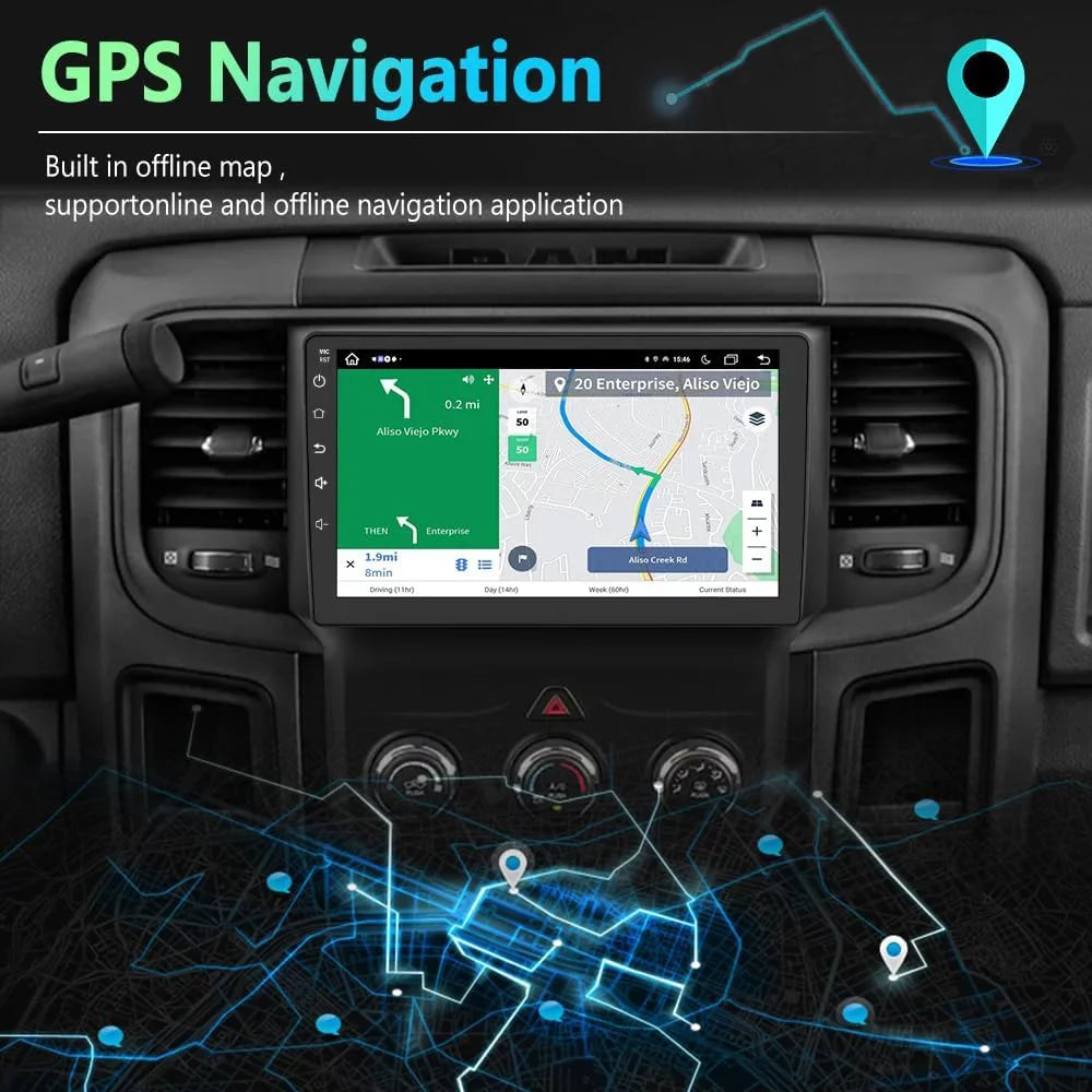 4+64GB Car Stereo for Dodge RAM 1500 2500 3500 2013-2018 Trucks Radio,Wireless CarPlay Android Auto Touch Screen Replacement GPS Bluetooth WiFi