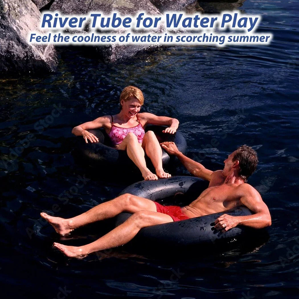 2PCS River Tubes for Adults, Heavy Duty Snow Tubes for Snow Sledding, 39inch Large Rubber Snow & Water Tire Tubes, Pool Closing Inner Tubes, Rubber Pool Float Inner Tubes