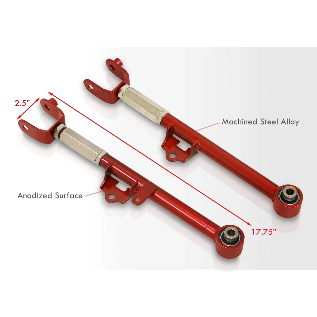 AJP Distributors Rear Lower Suspension Adjustable Toe Control Arms Rods LCA Kit Red Compatible/Replacement For Mazda Miata MX-5 ND MX5 2016 2017 2018 2019 2020 2021 2022 2023 16 17 18 19 20 21 22 23