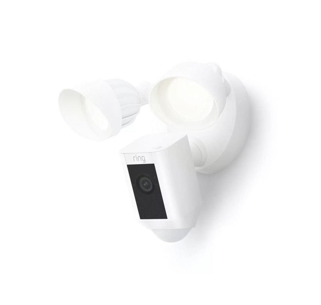 Repaired Ring_Floodlight Cam Wired Plus with Motion Activated HD, White, 2021 Release, Outdoor, WiFi, IP/Network (Refurbished)