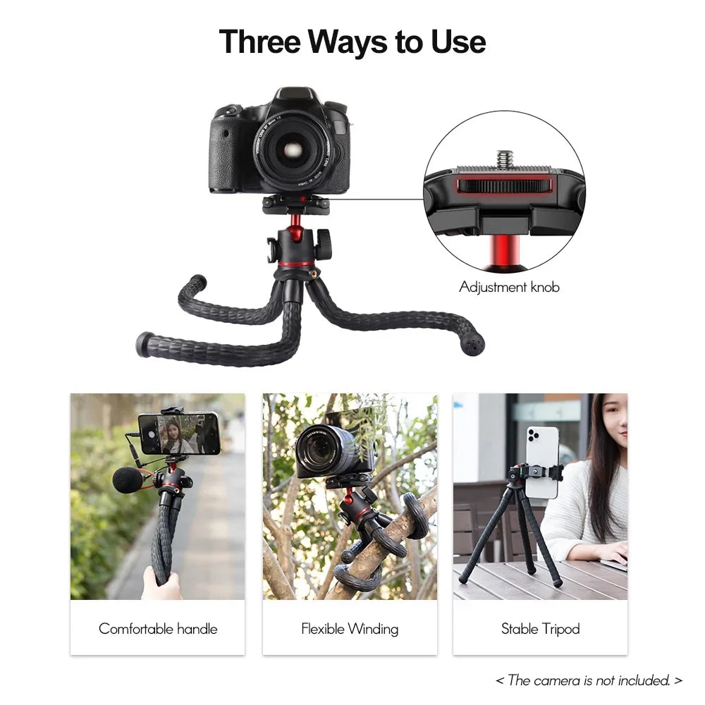 Dadypet MT-33  Octopus Tripod with Cold Shoe Mount,  Rotatable Ball Head, for Smartphone Camera Live Streaming Vlog