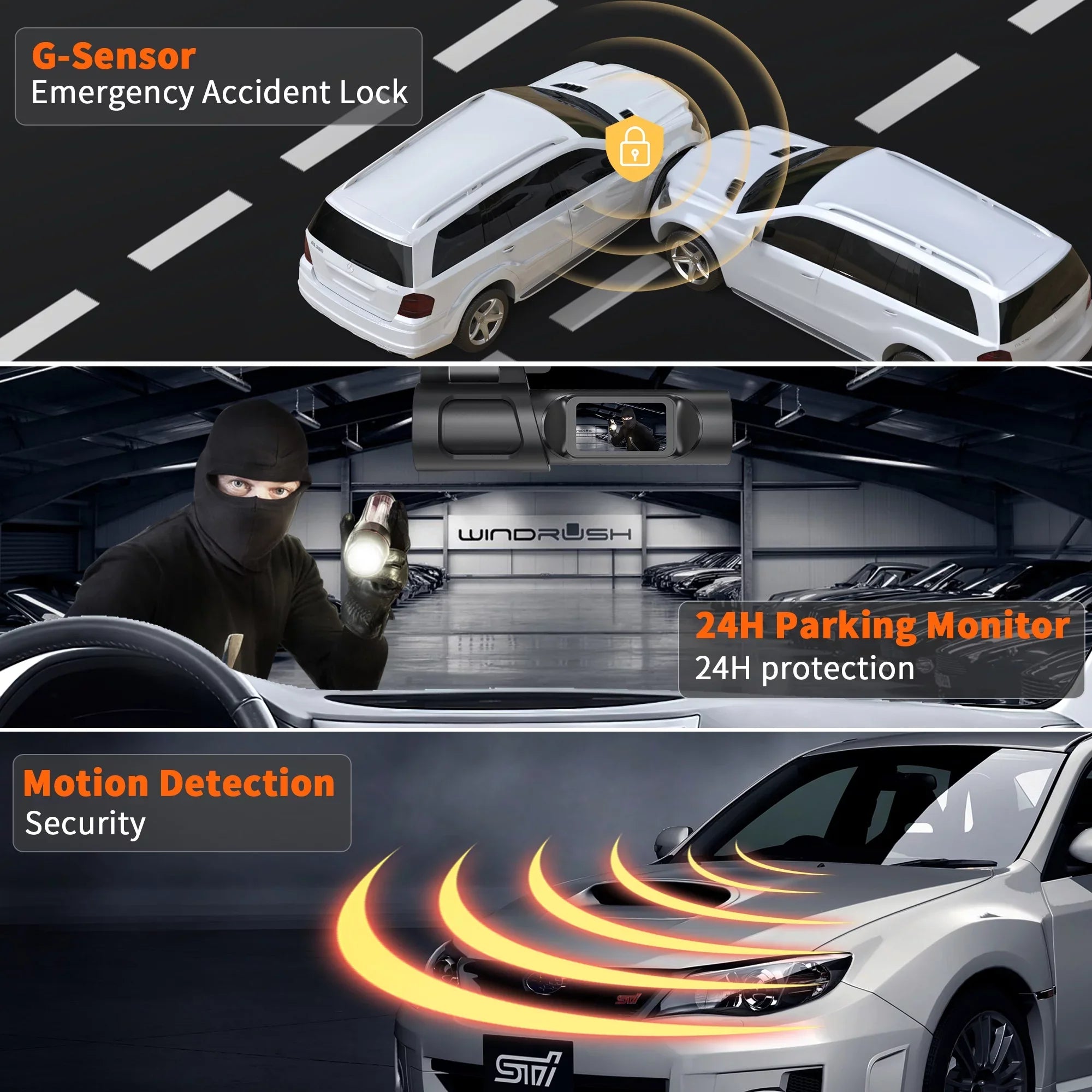 NEXPOW Dash Cam, 4K Dash Cam Front and Rear with Built-in GPS, Car Camera with 1.47" IPS Screen, Night Vision, 170° Wide Angle, Super Capacitor, WDR, 24H Parking Mode, Support 128GB Max