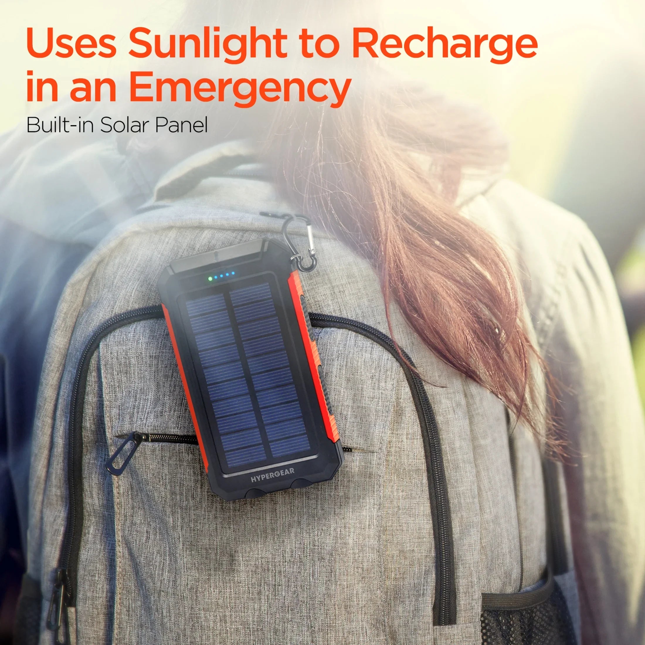 HyperGear 13681-HYP Solar 10000mAh Power Bank, Black