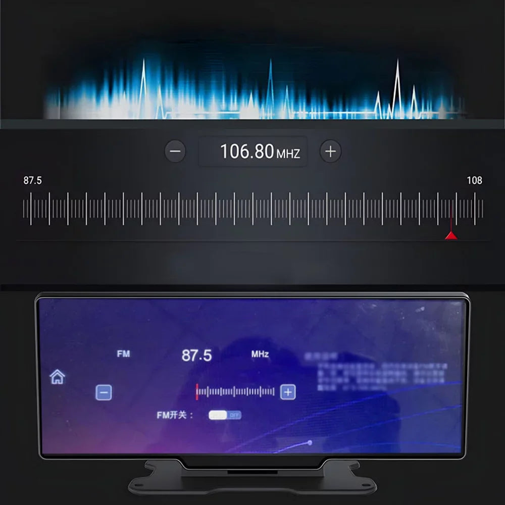 4K DVR Dash Front & Rear Driving Recorder 10.26 Inch Touchscreen, WiFi, G-Sensing, Loop Recording, Hands-Free Calling Reliable Dash Camera for Carplay Android Auto