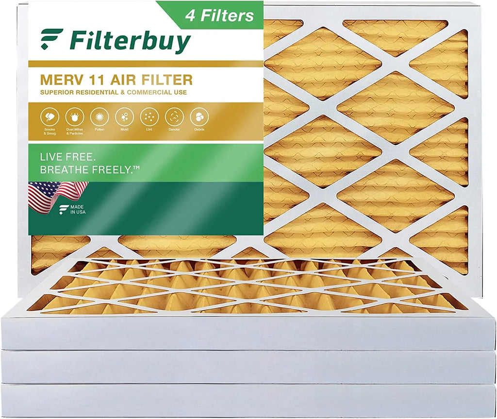 Filterbuy 12x30x2 MERV 11 Pleated HVAC AC Furnace Air Filters (4-Pack)