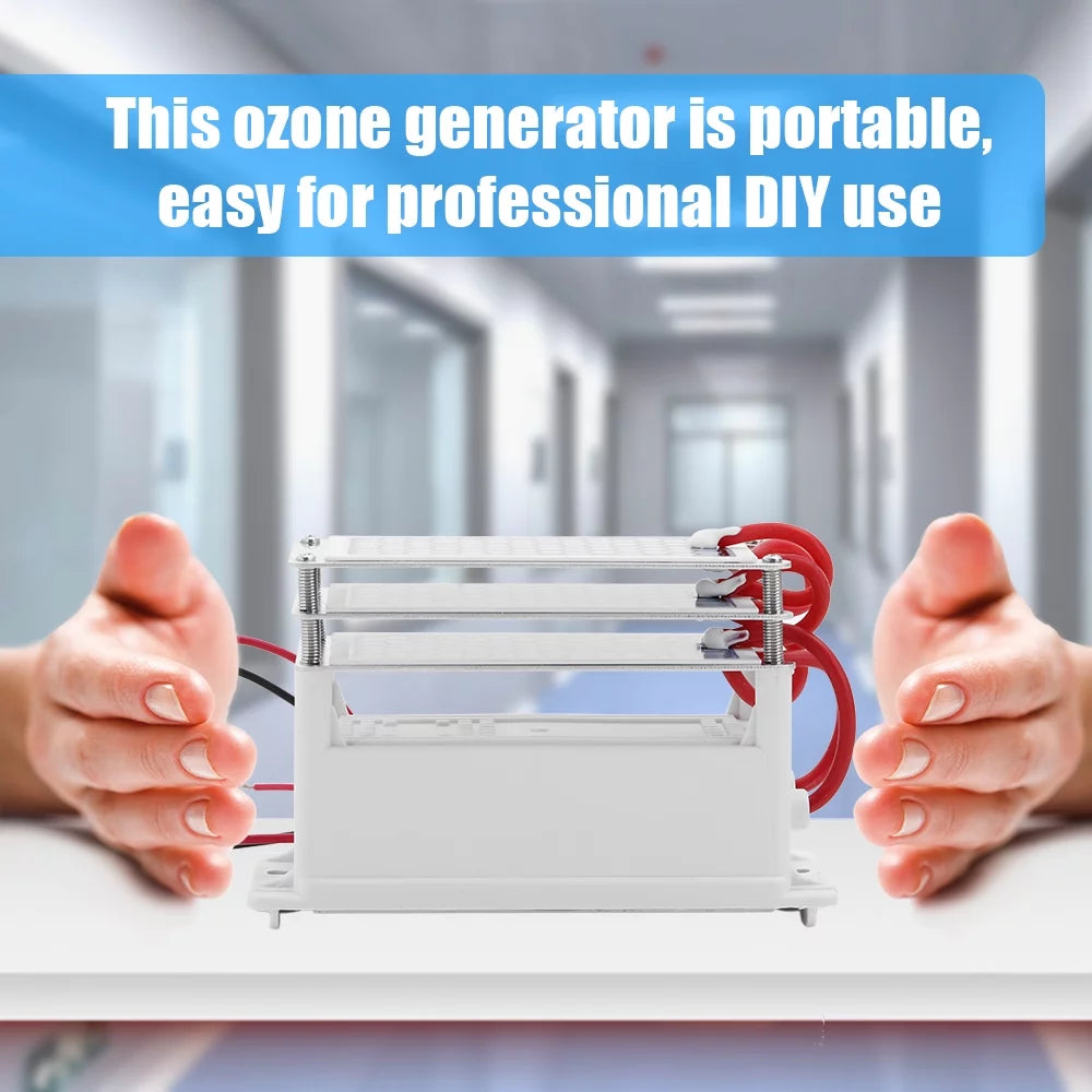 CACAGOO Portable Ceramic 15g/h Generator Long Life Three Tablets Integrated Plate Air Water Purifier
