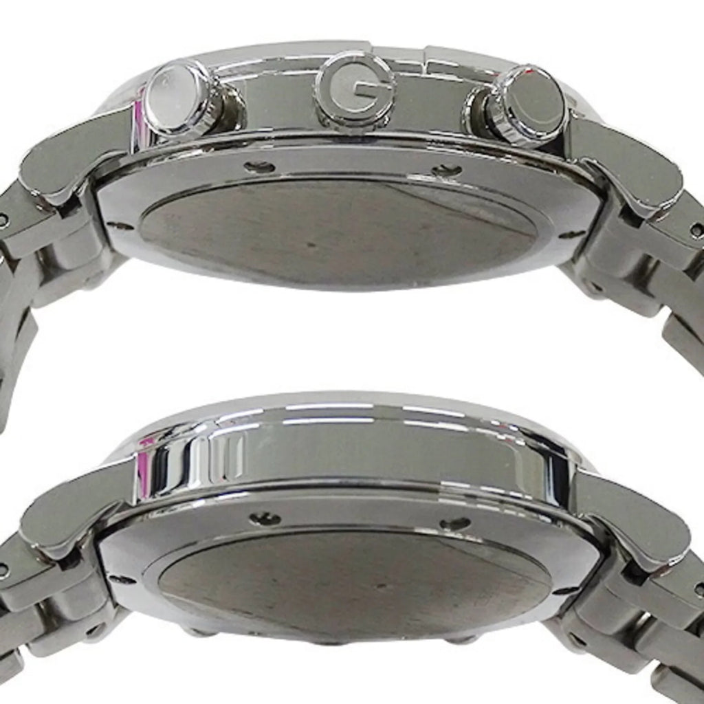 Used Gucci GUCCI watch men's G chrono date quartz stainless steel SS 101M YA101309 silver black