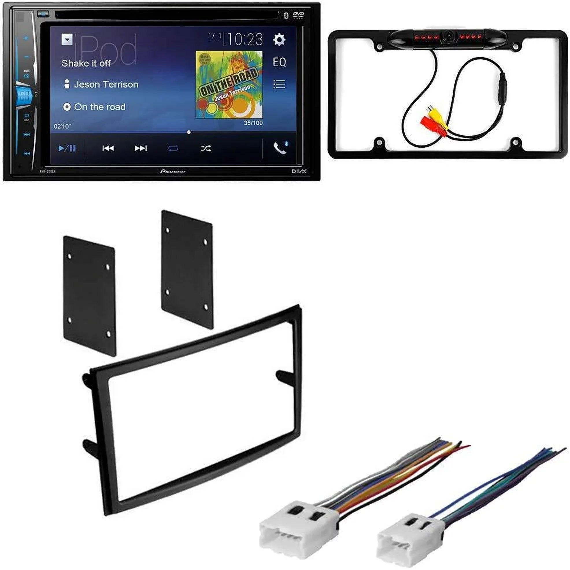 KIT470 Bundle with Pioneer Multimedia DVD Car Stereo and Installation Kit - for 2003-2005 Nissan 350Z /Bluetooth Touchscreen Radio - Backup Camera, Double Din Mounting Kit