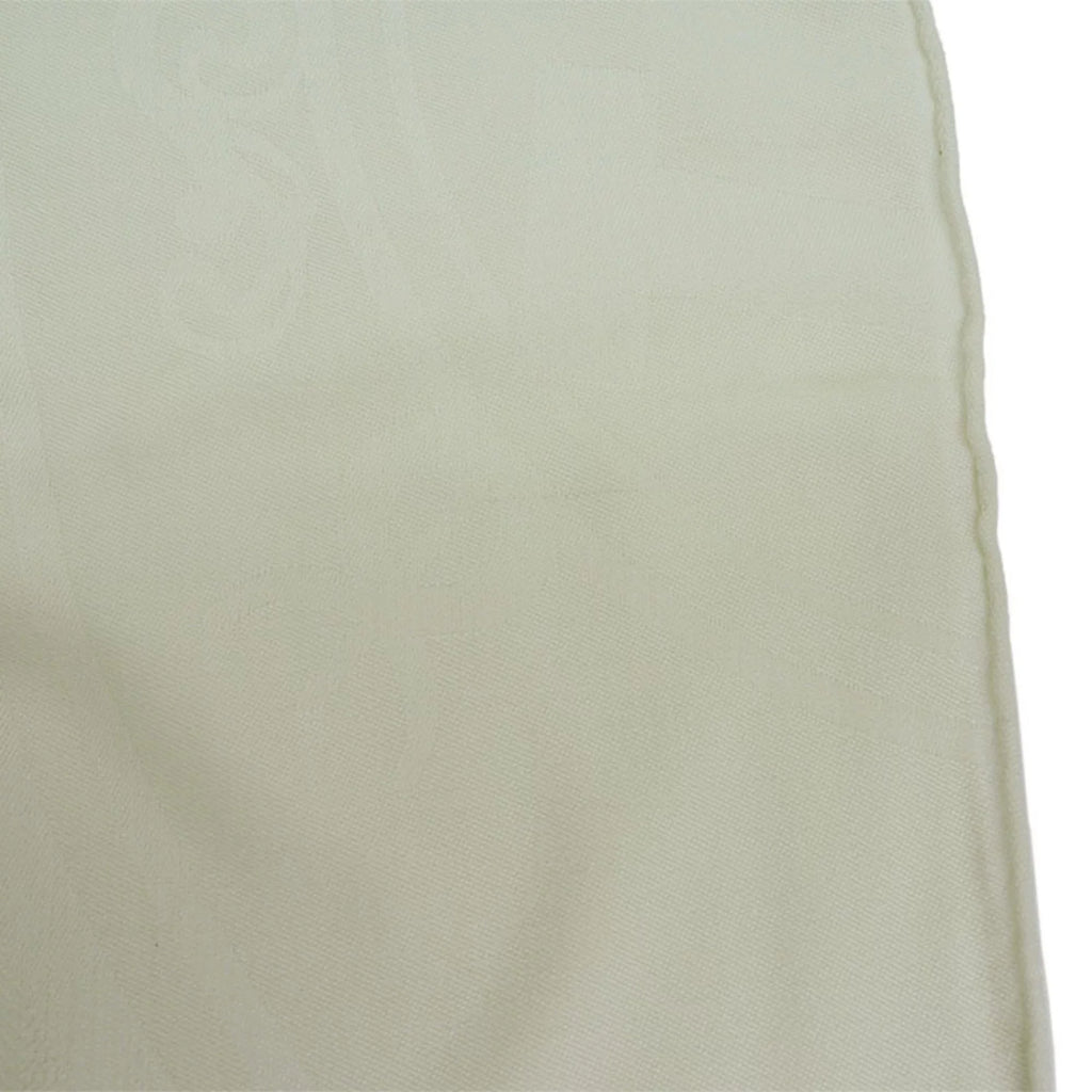 Pre-Owned Hermes HERMES New Libris Stole Yvoire White H262494S Women's (Like New)