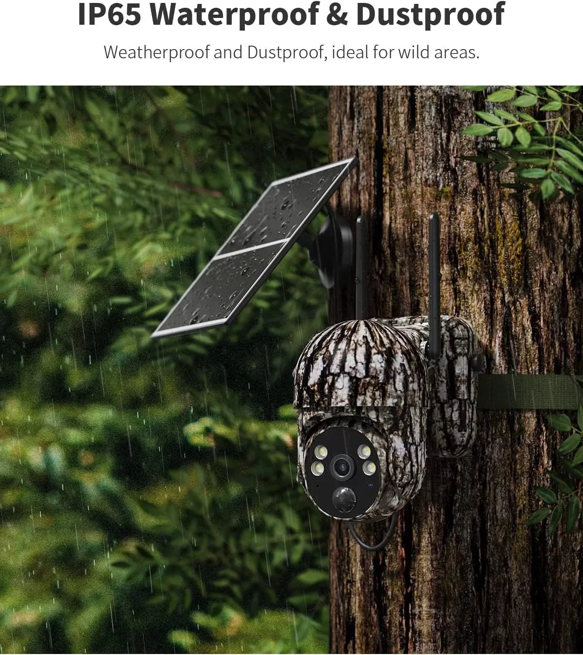 4G LTE Cellular Trail Cameras Include SD&SIM Card (Verizon/AT&T/T-Mobile) &Solar Panel, Game Cam Works No WiFi with 2K Live Feed via phone/360° Full View/Motion Activated/Night Vision/Playback