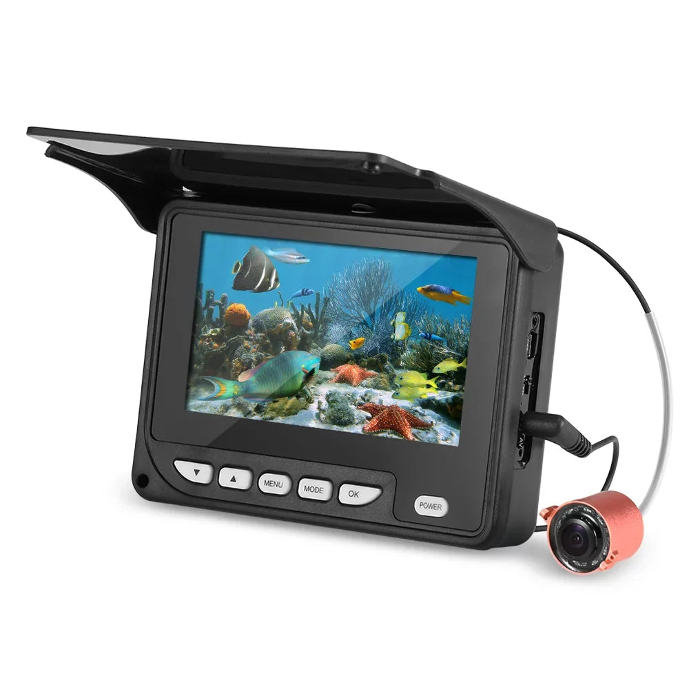 moobody 4.3 Inch Portable Underwater Fishing Camera Fish Finder Waterproof Night Vision Ice Boat Fishing Camera 20M Cable with Carry Bag