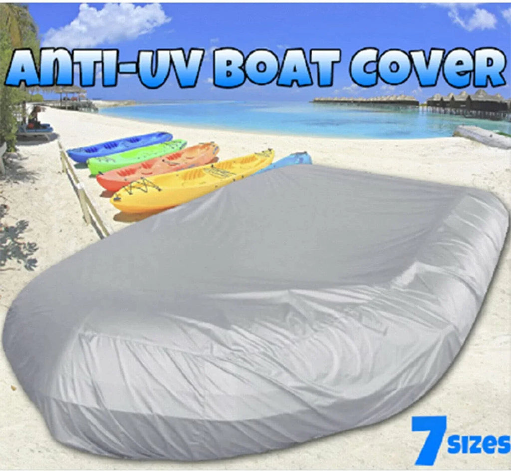 Miumaeov Inflatable Boat Cover Heavy-Duty Waterproof and UV-Resistant Marine Grade Polyester for V-Shaped Hull Professional Type Fishing Boat Speed Boat Bass Boat