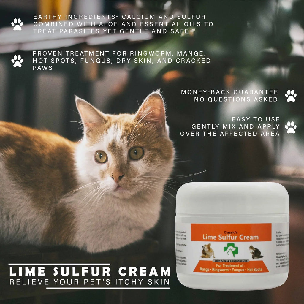 Healthy Paw Life - Lime Sulfur Dip Pet Skin Ointment (2 oz x 2 Jars) - Pet Care for Itchy and Dry Skin - Safe Cream Ointment for Dog, Cat, Puppy, Kitten, Horse (2 oz x 2) (2 oz x 2)