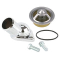 1955-65 SBC Chrome Water Neck & 180 Degree High Flow Thermostat