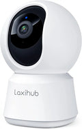 Laxihub 360° Pan/Tilt Security Camera, 1080P 2.4g WiFi Baby Monitor, Motion & Sound Detection, IR Night Vision, Two-Way Audio, Works with Alexa