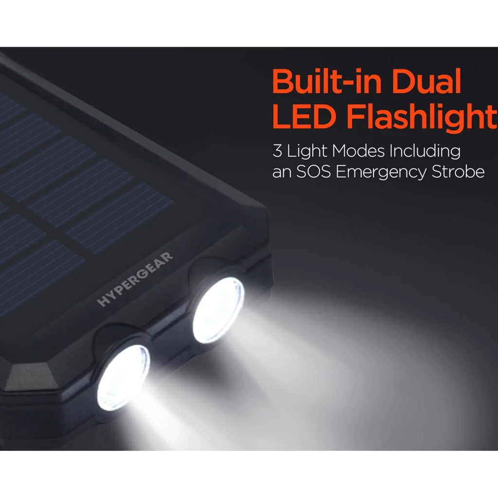 HyperGear 13681-HYP Solar 10000mAh Power Bank, Black