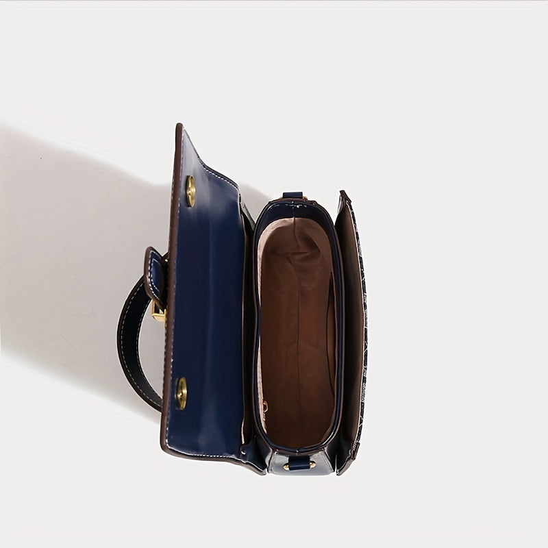 MICHROE Texture Fashion Small Square Bag - Klein Blue Series Classic Messenger Bag  Retro Pattern Purse For Women