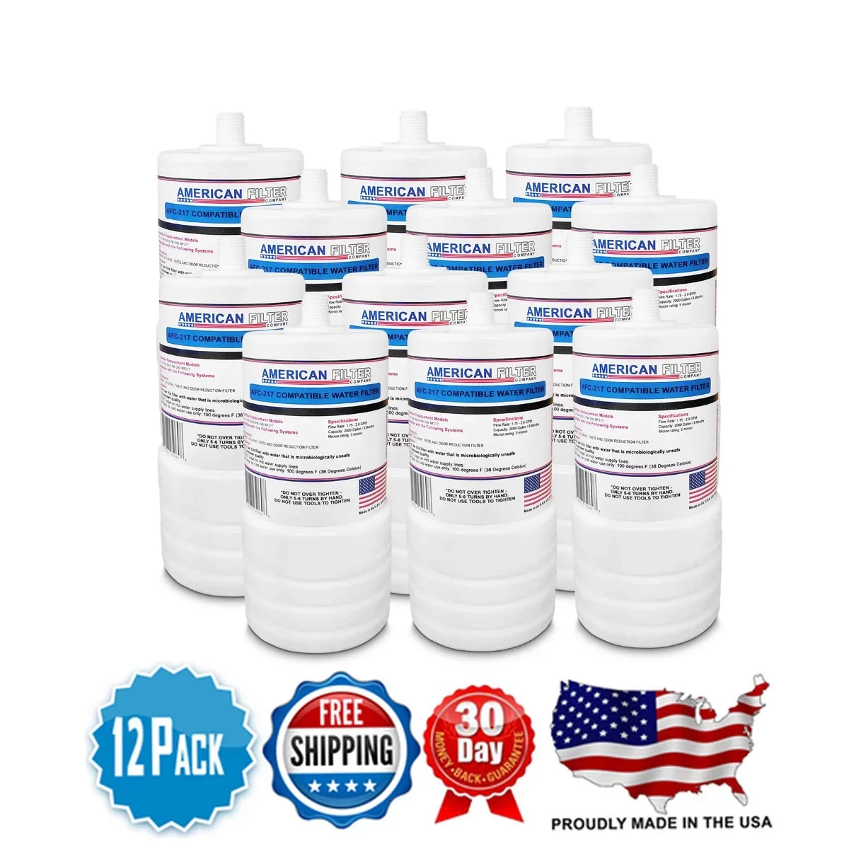 AFC Brand , Water Filter Cartridge , Model # AFC-APH-217 , Compatible with 3M® 4629020 - 12 Pack - Made in U.S.A.