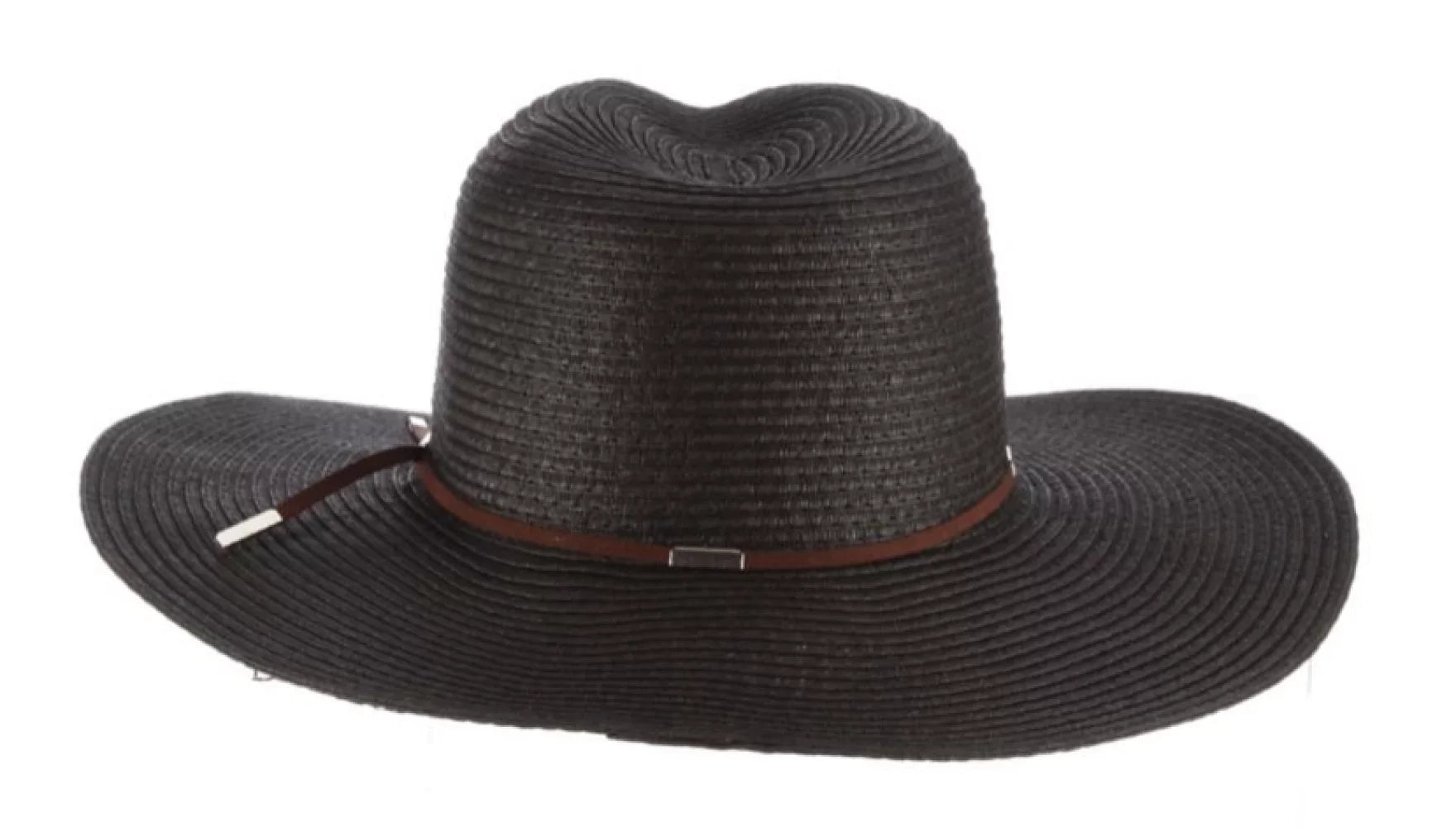 Scala TSCLP249-BLK Braid Safari Hat with Faux Suede Trim- Black. One Size
