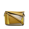 Pre-Owned Authenticated LOEWE Mini Puzzle Satchel Calf Leather Yellow Unisex (Good)