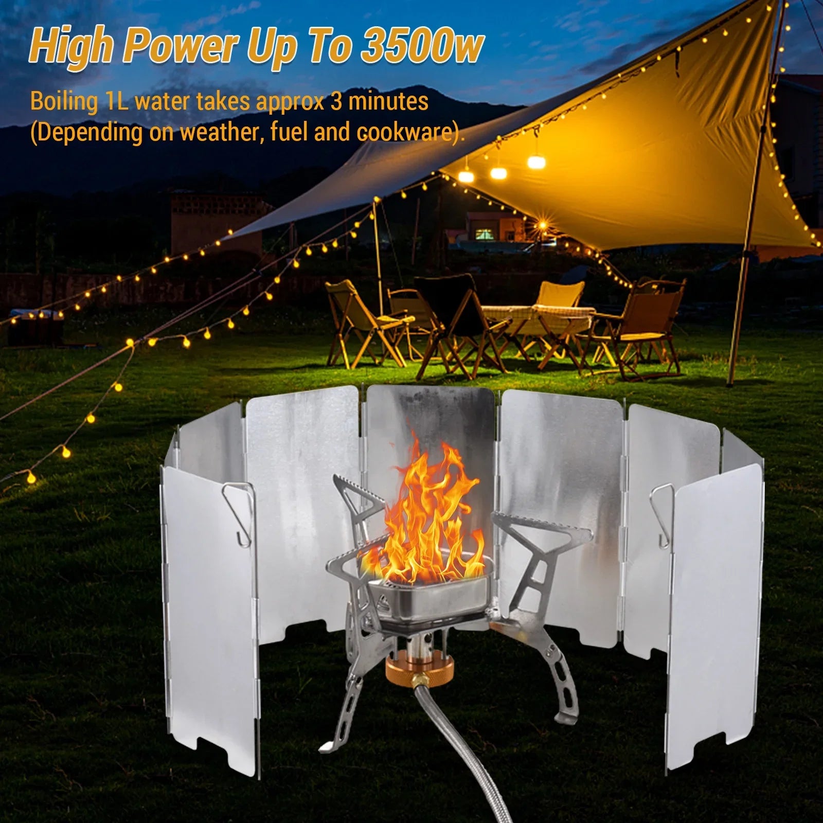 Apexeon Camping Stove Kit: Portable Gas Stove for Outdoor Cooking - Lightweight and Easy to Carry