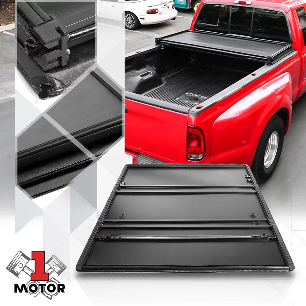 Short Bed Truck Tonneau Cover 5Ft Soft Top Tri-Fold Fleetside for 05-21 Frontier Fits select: 2005-2019 NISSAN FRONTIER